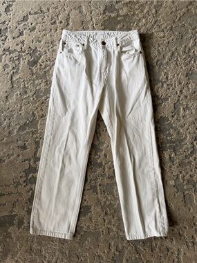 Avec Les Filles Women's White Straight-Leg Jeans